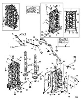 Головка цилиндра и распредвал 4-Х ТАКТНОГО ПЛМ MERCURY 135 Серийный номер от 0P419487 до 0P464487